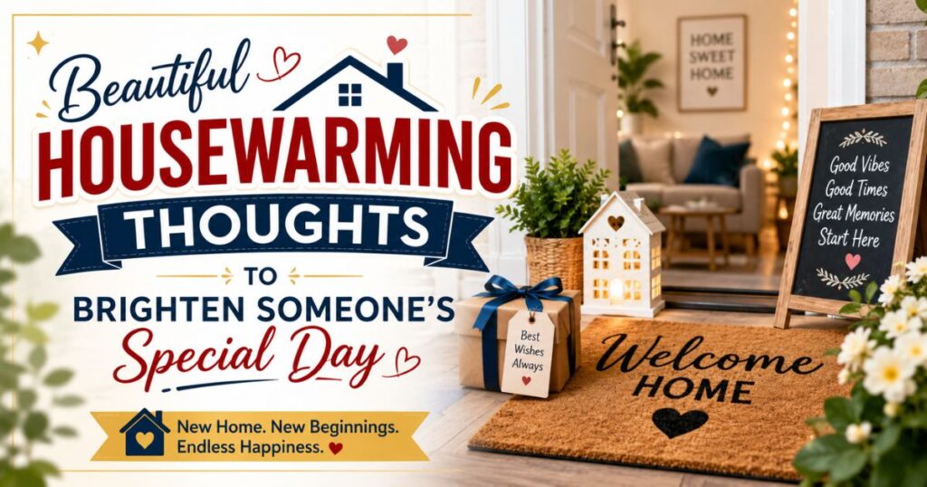 A cute cat image style template showcasing beautiful housewarming thoughts to brighten someone special day to boost parenting blog engagement.