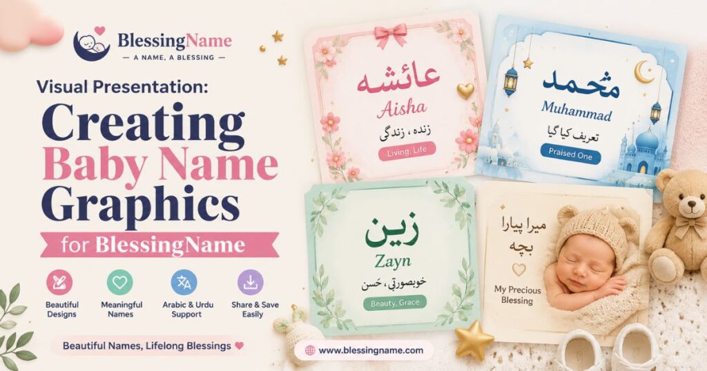 A high quality visual presentation creating baby name graphics for BlessingName utilizing the meaning of blessed names for girls to increase organic pinterest shares.