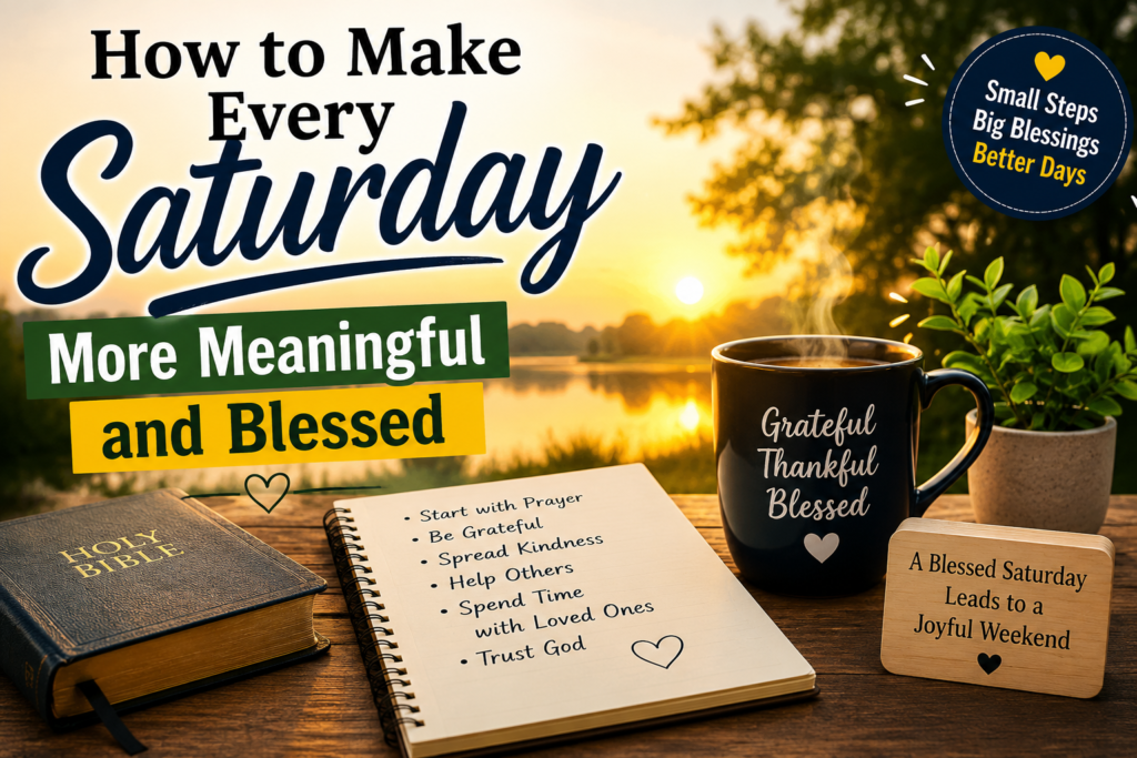 "Text image reading: How to Make Every Saturday More Meaningful and Blessed."