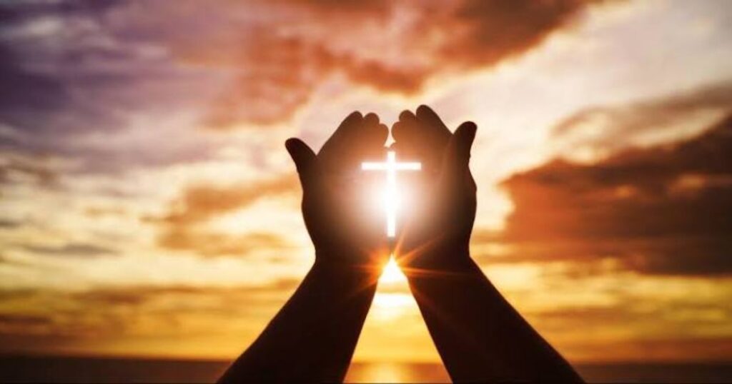 Illustration of glowing light beams shining down, symbolizing spiritual blessings and positive energy.
