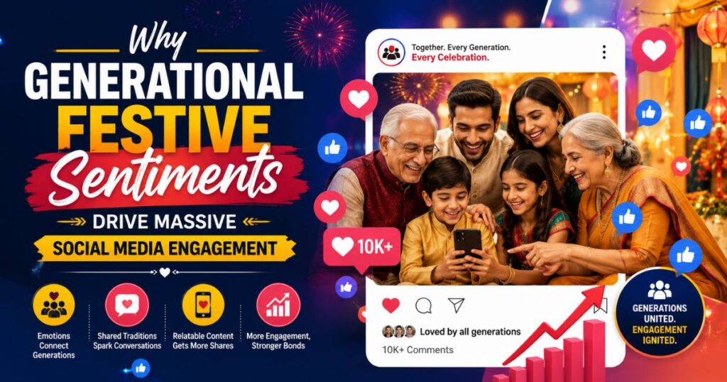 An educational family template explaining why generational festive sentiments drive massive social media engagement to increase organic blog traffic.